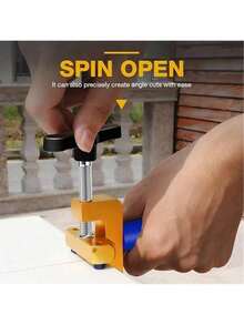 2 In 1 High Strength Portable Ceramic Tile Glass Cutter Opener, Ntegrated Handheld Boundary Home Glass Cutter Tile Glass Tile Cuttter With 3 Tungsten Steel Blade, 2-In-1 Manual Tile Cutter Tool With Breaking Pliers, Glass Cutter Hand Tool For 3-15mm Ceramic Tiles, Glass, Mirror, Home DIY Tool Kit - Multicolor - View 9