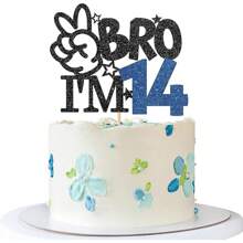 1pc I'm 8 9 10 11 12 13 14 15 16 Cake Topper - Boy 8th 9th 10th 11th 12th 13th 14th 15th 16th Birthday Cake Supplies Big Brother Birthday Party Decoration
