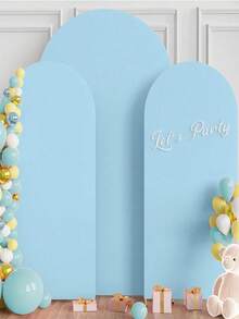 One Light Blue Arched Backdrop Cloth And Arched Cover, With Double-Sided Stretch Fabric Arched Background, Sized 65*150 Cm / 80*180 Cm / 100*200 Cm / 120*220 Cm. It Is Perfectly Suitable For Festival Decorations Such As Wedding And Birthday Party Arch Decorations, Graduation Ceremonies, Mother's Day, Halloween, Christmas, And Banquet Decorations (The Arch Is Not Included, Only The Cloth Backdrop Is Included). - Blue - View 11