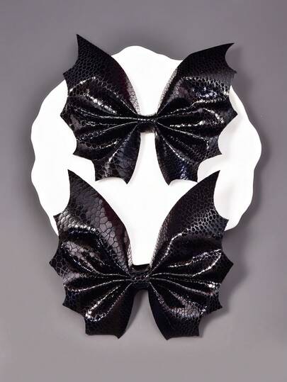 2 件/4 件万圣节蝙蝠形发夹，独特的 Y2K 哥特式发饰，适合黑暗风格、万圣节、圣诞节