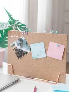 A4 Creative Desk Soft Cork Board With Standing Office Bulletin Board, Announcement Board, Photo Display Wall, Memo Reminder Display,School Supplies,Back To School Room Decor Home Decor Decor Ornaments Home Miniature Things