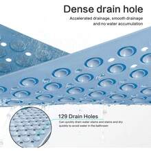 优质防滑淋浴和浴缸垫 - 厚橡胶浴垫，带排水孔和强力吸盘，防滑浴室地垫，适用于干湿表面，速干设计，带按摩纹理 - 非常适合水疗中心、健身房更衣室和豪华浴室（乔迁/情人节礼物）