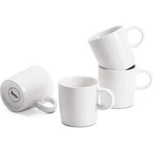 3.5oz Porcelain Espresso Cups Set Of 4, Mini Coffee Mugs Demitasse Cups - White