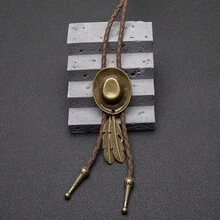 1pc Vintage Western Cowboy Bolo Tie, Fashion Necklace Cord Accessory Set - Multicolor - View 15