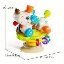 2-In-1 Multifunctional Suction Cup Spinning Toy Puppy - Articulate, Educational Dining Table Puppy Rattle, Gyroscope Toy - Christmas/Halloween/Thanksgiving Gift For Boys And Girls - Multicolor - View 4