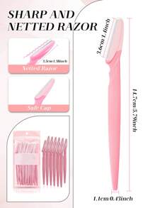Stainless Steel Eyebrow Grooming Kit – Includes Razors, Covers, Long-Handled Scissors & Beauty Tools For Eyebrow Shaping, Exfoliating & Bikini Trimming