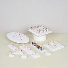 Acrylic Ring Display Stand, Multi-Type Ceramic White Jewelry Organizer Holder For Rings, Tabletop Display - Multicolor - View 5
