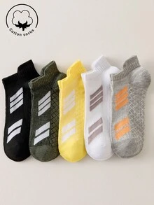 1/3/5 Pares de Meias Curtas Masculinas, Meias de Algodão, Meias Invisíveis, Meias Cinza, Meias de Outono/Inverno/Primavera/Outono/Verão, Respiráveis, Absorventes de Umidade, Esporte, Negócios, Lazer e Meias Sazonais - Multicolorido - Visão 8