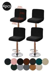 1pc/4pcs/6pcs Silver Fox Plush Low Back, Solid Color Elastic Full Wrap Low Back Chair Cover, Soft & Skin-Friendly Anti-Dirty Low Back Chair Slipcover, Suitable For Dining Room, Study, And Other Chair Decoration, Room Decor - Multicolor - View 35