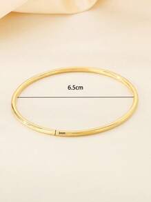 Women's 18k Gold Plated Stainless Steel Bracelet, Fashion Light Luxury Simple Basic Bracelet, Waterproof Jewelry