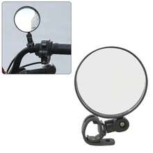 2 espejos retrovisores para bicicleta de 8 cm, ajustables, gran angular, redondos, universales para silla de ruedas y bicicleta. - Negro - Ver 2