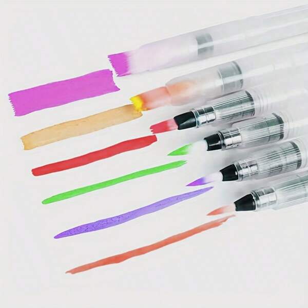 Set de 6/9/12 pinceles de acuarela - fácil de llenar, cerdas de nailon de calidad, virola de plástico de gran capacidad, adecuado para todas las pinturas solubles en agua, ideal para principiantes y artistas en pintura de acuarela