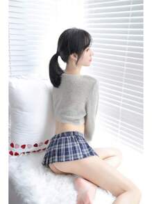 Women Sexy Skirt Super Mini Pleated Plaid Role Play Schoolgirls Short Skirt Lingerie Sexy