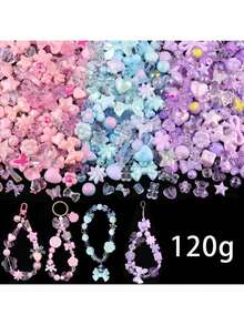 3-8 色亚克力珠子，可用于制作手链，花朵蝴蝶结小熊软糖造型美观手链饰物，可爱珠子可用于制作珠宝首饰 DIY 项链钥匙扣手机饰物 - 多規格(不含成品) - 查看 12