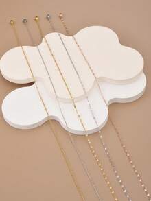 1pc Minimalist Stainless Steel Necklace Chain For Women, Versatile Pendant Necklace, Lip Chain, Cross Chain, Gold Chain, Silver Chain, Valentine's Day Gift, Gift For Friends - Pendant Chain - View 1