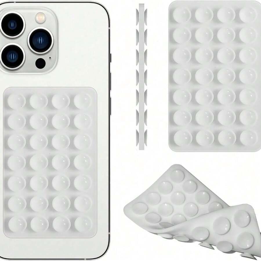 56 件双面硅胶吸盘手机壳，带可拆卸支架，适合自拍和视频，适用于所有手机型号的热门配件