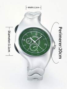 Y2K 男士不对称复古时尚石英表，独特的小众扭曲设计，适合日常生活和节日礼物