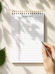 1pc Minimalist To-Do List Daily Planner,+3 S Stcikers,A5 Undated Spiral Daily Task Notebook With Simple Checkbox Layout, Weekly Tracker & Date Section,Ideal For School, Office Or Home Use, Back To School Supplies , Christmas Gifts - Multicolor - View 11