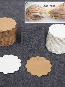 100pcs Blank Kraft Paper Clothing Tags, Garment Paper Card For Custom Logo And Labels - Multicolor - View 3