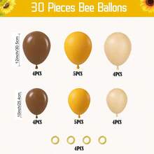 Cute Smile Face Honeybee Balloon Arch Garland Kit With Brown Mustard Yellow Sand White Thickening Latex Balloons For Summer Sunflower Bee Theme Gender Reveal Birthday Babyshower Party Decorations - Color Mixing - View 13
