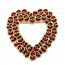 Abzeichen zum Gedenktag in Großbritannien, rote Emaille Mohnblumen Kranz Brosche, Schul- und Bürozubehör, Hemden, Jacken, Schmuck, Halloween Kleidung, Anstecker, lustige und süße Geschenke für Lehrer, Halloween Accessoires, Lehrertags Kostümzubehör, Taschenanhänger