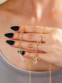 1pc Personalized Multi-Pendant Necklace, Arabic Custom, Fashionable Minimalist Necklace, Christmas Gift - Multicolor - View 7