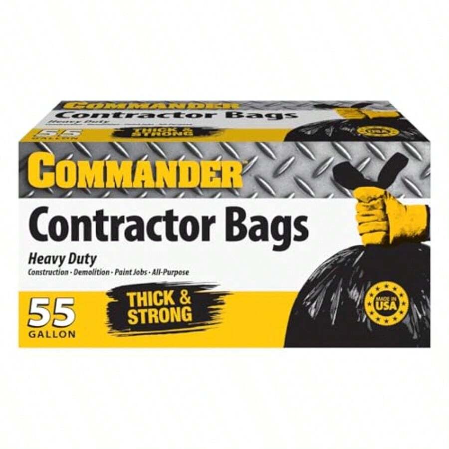 55 Gallon 3 MIL Equivalent Heavy Duty Contractor Bags With Flap Ties 36 X 56 Extra Strong Industrial Garbage Bags Pack Of 10 For Outdoor Use Contractor Essential Summer Essential Daily Pick - màu đen - Xem 1