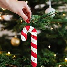 1 件圣诞拐杖糖大号装饰吊坠，圣诞树吊坠挂饰圣诞派对用品 - 彩色 - 查看 4