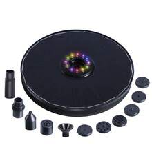 1pc Solar Fountain Pump, 3W Solar Fountain With 8 Nozzles And Colorful LED Lights, Floating Solar Pond Pump For Bird Bath, Aquarium, Pond, Pool, Garden Decor, Outdoor Decor, Home Decor