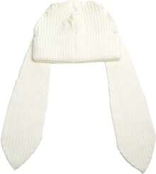 Knit Hats Cute Bunny Long Ears Funny Hat Fluffy Winter Warm Knit Rabbit Crochet Skull Outdoor Slouchy Hathalloween - 紫色 - 查看 10