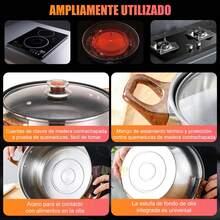 6 Piezas Juego De Utensilios De Cocina De Acero Inoxidable, Juego De Ollas De Cocina, Olla De Acero Inoxidable Para El Hogar, Utensilios De Cocina De Acero Inoxidable, Juego De Ollas Para Cocinar, BateríA De Cocina De Acero Inoxidable De 6 Piezas, BateríA De Cocina De Acero Inoxidable De Doble Asa, BateríA De Cocina Con Tapa, Placa De InduccióN, Olla De Acero Inoxidable, BateríA De Cocina De Acero Inoxidable De Doble Asa, Juego De Cocina Con Mangos De Madera, Juego De Cocina, Utensilios De Cocina Profesionales, ArtíCulos Para El Hogar, Mangos ExtraíBles Con Veta De Madera Y Tapas, Gama Completa, Duradero, FáCil De Limpiar, Adecuado Para El Hogar, Restaurante, Camping - Plateado - Ver 3
