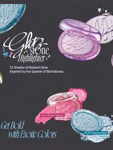 Fwee GLITZ STONE 高光粉 HL02 女英雄紫，3D立体石纹设计，丝绒慕斯质地，暖调珠光，打造3D水润光泽，轻拍上妆，高显色度，不飞粉，迷你粉盒，日常自然提亮，韩式彩妆，4.6克/0.16盎司 - HL02 HEROINE PURPLE - 查看 10