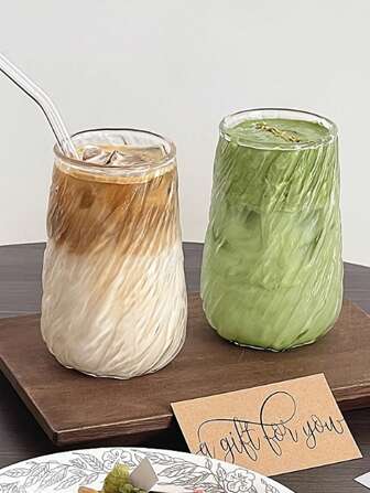 Clear Vintage Textured Drinking Glasses, Unique Twisted Highball Tumbler For Iced Coffee, Beer & Soda, Aesthetic Glassware Cup For Home Cafe, Bar And Daily Use, Cocktail Party Gift.Iced Tea & Cocktails, Minimalist Barware Tumbler For Home Kitchen, Stylish Gift Idea,Christmas Gifts, Home Decor, Gifts For Ladies, Suitable For High-End Photography