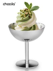 choxila 1pc Stainless Steel Dessert Bowl, Dessert Cup, Ice Cream Bowl, Yogurt Snack Candy Cups, Salad Fruit Pudding Bowls, For Party/Holiday/Festival/Family Gathering/Weddings/Ramadan/Eid Al-Adha