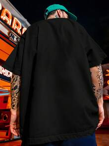 Camiseta Oversized Streetwear Jesus É Meu Rei Coroa Salvador REF 7215 VEST NERD - Preto - Visão 2