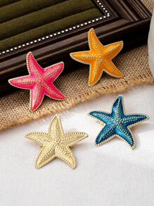 1 Peça Broche de Estrela do Mar Esmaltado Fashionável, Acessório Feminino de Estilo Tropical de Verão com Elemento Oceânico