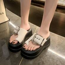 Women Sport Sandals - 米白色普通版[PU+高8CM] - 查看 5