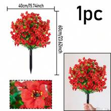 NKEN 1 buchet artificial cu violete, cu țepi de pământ (opțiuni multicolore), mătase artificială cu violet și verdeață, aspect real, plantă simulată pentru verandă, casă, terasă interioară, balcon, curte, aranjament floral introdus în pământ.