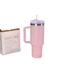 Tasse isotherme de 40 oz (1200 ml) avec poignée, bouteille d'eau sous vide, tasse à eau thermique avec couvercle, paille, en acier inoxydable pour boissons chaudes et froides, tasse à café portable grande taille pour café chaud et froid