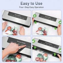 5-In-1 Food Vacuum Sealer Machine With Powerful Suction, Dry And Moist Food Fresh Sealing Machine For Meat, Vegetables, Millet (Sliver)