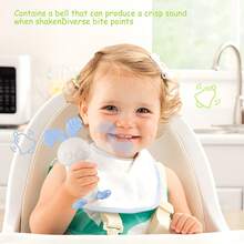 婴儿出牙玩具硅胶兔子牙胶可安全咀嚼和煮沸，防止手到嘴，4-6 个月出牙玩具，牙胶出牙玩具，出牙缓解婴儿，0-1 个月 - 1件 - 查看 7