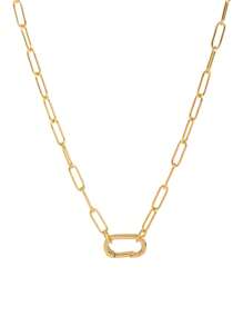1pc Simple Fashion Love Looped Ring Pentagonal Star Looped Ring Oval Looped Ring Fried Dough Twists Looped Ring Chain Necklace, Can Be Used For DIY Women's Necklace, Electroplated 18K Gold Waterproof Sweatproof, Suitable For Daily Use, Women's Jewelry, DIY Accessories