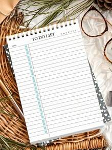 1pc Minimalist To-Do List Daily Planner,+3 S Stcikers,A5 Undated Spiral Daily Task Notebook With Simple Checkbox Layout, Weekly Tracker & Date Section,Ideal For School, Office Or Home Use, Back To School Supplies , Christmas Gifts - Multicolor - View 10