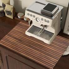 1 pieza Alfombrilla de drenaje con patrón de grano de madera, Almohadilla protectora para lavadora y secadora, Diatomita, Cubierta antipolvo para lavadora, Accesorio de cocina, Antideslizante, Adecuado para lavandería, baño, decoración del hogar y decoración de habitaciones - Marrón - Ver 1