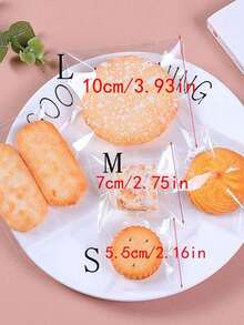 100 个饼干包装袋，自封透明塑料袋，用于烘焙，学校用品食品袋食品盒适用于糖果巧克力饼干等。 - 透明 - 查看 8