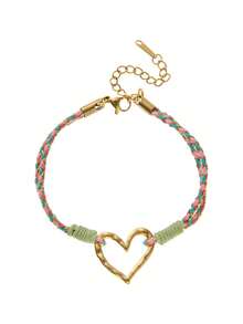 1 件夏季时尚精致不锈钢波西米亚爱情太阳四叶草多巴胺手链，展现魅力和个性化，适合女性日常穿衣装饰、海滩度假派对、音乐节。