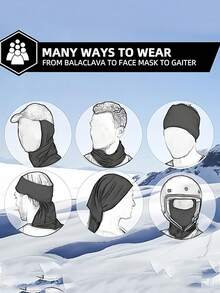 1 Mặt nạ trùm đầu có lỗ đeo kính, Mặt nạ trùm đầu Unisex dùng cho xe máy, làm việc, trượt tuyết, mùa thu/đông/hè, Mặt nạ thoáng khí dùng cho xe máy, xe đạp, nam và nữ - màu đen - Xem 8