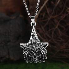 GuoShuang 4pcs Retro Men's Necklace Gothic Rock Skull Halloween Retro Necklace Jewelry Gift
