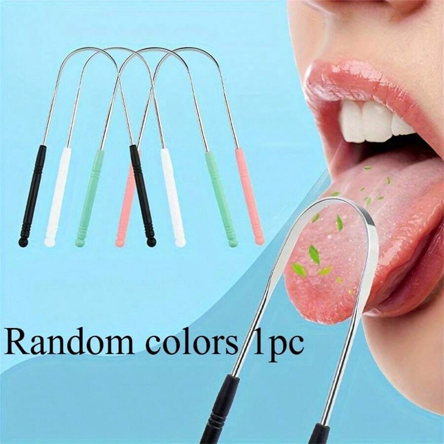 1/Piece, Adult U-Shaped Tongue Scraper, 1 Stainless Steel Tongue Scraper, Reducing Bad Breath, Men's And Women's Hygiene Products, Oral Care Tools, Living Room, Home, Bedroom, Bathroom, Household Items, Travel Supplies, Wedding, Queuing, Birthday, For Men, Parents, Friends, New Year, Accessories, Fun Gifts - 黑色 - 查看 1