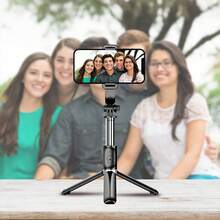40 Inch Retractable Selfie Stick Professional Floor Tripod For Live Streaming, With Wireless Remote, 360° Rotation, Stable Anti-Shake Design. Ideal For Travel Vlogs & Outdoor Live Streaming. Compatible With IPhone/Android Smartphones Nan Strong Load-Bearing - Black - View 5